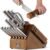 Knife Block Set with Two-stage Sharpener, 14-Piece | Razor Sharp Japanese Stainless Steel Kitchen Knives with Ergonomic Handles