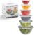 COOK WITH COLOR 12 Pc Glass Mixing Bowl Set with Lids – Borosilicate Glass Nesting Bowls for Cooking, Baking and Meal Prep, Gray