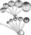 Smithcraft Stainless Steel Measuring Cups and Spoons Set, 18/8(304) Steel Material Heavy Duty 5 Measuring cups and 5 Measuring Spoons 1 Leveler and 2 rings Pack 13pcs Per set