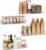 Yieach 4 Pack Clear Spice Rack Wall Mount with Adhesive,11.5″L x 3.6″W,Stick on Seasoning Jar Spice Organization for Cabinet Door or Pantry Door,Adhesive Wall Spice Rack for RV,Kitchen,Inside Cabinets