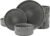 Gibson Elite Solana Coast 12 Piece Stoneware Reactive Glaze (Service for 4) Ceramic Plates and Bowls Modern Shape Embossed Dinnerware Set – Black