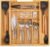 Masirs Expandable Bamboo Kitchen Drawer Organizer – Adjusts to Fit Drawer Size, Ideal for Silverware, Utensils, and Office Supplies, Durable Bamboo Construction