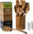 12 PCS Acacia Wooden Spoons for Cooking – Heat-Resistant, Comfort Grip,Easy to Clean, Non-stick Friendly – Kitchen Utensil Set with Holder, Spoon Rest & 6 Hooks, Ideal for Gifting
