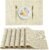 AUAUY Placemats Set of 6, Non-Slip Heat Resistant Table Mats, PVC Vinyl Woven Table Placemats Washable for Kitchen Dinning Restaurant, Farmhouse (Beige, 6pcs)