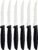 Tramontina Kitchen Knives Set of 6, Serrated Fruit Tomato Cooking Knife, Vegetable Chopper Peeler, Stainless Steel, Multipurpose, Pointed Tip, Black, 23498054