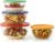 NutriChef 4‑Piece Glass Mixing Bowls with Lids – Premium Borosilicate Glass Bowl Set (1 QT‑3.7 QT) – Non‑Toxic Bowls with Airtight Lids for Mixing, Baking, Serving & Storage