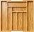 Pipishell Bamboo Expandable Drawer Organizer for Utensils Holder, Adjustable Cutlery Tray, Wood Drawer Dividers Organizer for Silverware, Flatware, Knives in Kitchen, Bedroom, Living Room(M-N)