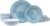 AELS Melamine Dinnerware Set of 18 Pcs, Dinner Dishes Set for Indoor and Outdoor Use, Melamine Plates and Bowls Set for 6, Dishwasher Safe, Lightweight Unbreakable, BPA Free, Blue