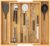 Lifewit Utensil Organizer for Kitchen Drawer, Expandable Cooking Utensil Tray, Cutlery Silverware Flatware Holder, Wood Adjustable Spatula Tools Storage Divider, 13-22×15/ 33-56x38cm, Natural