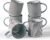 famiware Coffee Mug Set for 6, Star 16 oz Catering Mugs Cup Set with Handle for Coffee, Tea, Cocoa, Milk – Ceramic Stoneware Drinkware Set, Smoky Blue