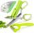VlBlRlIT2025 Upgraded Herb Scissor,Leaf Stripper,Stainless Steel 5Blade Kitchen Scissors,Peelers for Kitchen,forChopping Chive,Vegetables,Salad,collard Greens,Parsley,Rosemary As Christmas gifts Green