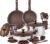 CAROTE 22PCS Stainless Steel Cookware Set with Detachable Handle, Ceramic Hybrid Nonstick Pots and Pans Set, Stackable Kitchen Cookware Set, Induction Safe, Oven Safe, Brown