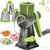 Dachenus Cheese Grater Rotary Cheese Grater,Versatile Cheese Shredder,Blades for Shredding, Grating, Slicing,Cheese Shredder with Suction Base and Cleaning Brush Kitchen Gift (green)
