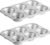 DecorRack 2 Pack Non-Stick Muffin Pans, 6-Cup, Oven Safe Steel BPA Free Regular Size Bakeware Molds for Baking Cupcakes, Egg Bites Easy to Clean Bakes Evenly (Pack of 2)