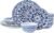 Pfaltzgraff Medallion Radiance 12 Piece Stoneware Dinnerware Plate Bowl Dish Set, Service for 4, Blue