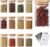 12Pcs 9oz Spice Jars Glass Container with 275 Labels, Airtight Seasoning Empty Organizer with Bamboo Lid Set for Food Storage, Salt, Sugar