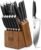HOSHANHO 16-Piece Kitchen Knife Set with Block, Powder Steel High Carbon Steel Knife Block Set, Ultra Sharp Professional Chef Knife Set with Sharpener