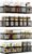 Spice Rack Wall Mount, 4 Pack Pantry Door Organizer & Hanging Storage Baskets Organizer Wall Mount, Large Capacity Metal Spice Shelf for Kitchen Cabinet, Pantry Doors, Bathroom, Shower, Home Decor