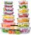 40pc Set Glass Food Storage Containers & Bowls with Airtight Lids – Leakproof BPA-Free Meal Prep Airtight Stackable Lunch Boxes, Kitchen Pantry & Storage Organizers – Microwave Freezer Dishwasher Safe