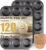 HONGBAKE Muffin Pans with 120 Natural Liners, Nonstick 12 Cup Cupcake Baking Tray, Premium Standard Size, 2 Pack, Dark Grey
