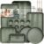 12-Piece Nonstick Baking Set, Non-Toxic Bakeware Sets with Baking Sheet, Cake Pan, Square Pan, Loaf Pan, Roasting Pan, Muffin Pan, Cookie Sheet, Cooling Rack & Kitchen Utensilss – Ceramic Coated Green