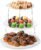 Masirs Collapsible 3-Tier Party Tray: Decorative Design Folds for Minimal Storage. an Elegant Serving Tray for Sandwiches, Cake, Sliced Cheese, and Deli Meat.