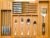Expandable Drawer Organizer with Knife Block – Bambusi Bamboo Kitchen Utensil & Silverware Organizer, Adjustable Cutlery Tray Divider for Flatware, 7 Compartment Large Drawer Organizer