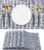 Placemats Set of 6 Washable Indoor/Outdoor Vinyl Place Mats for Dining Table Durable Non-Slip Heat Resistant PVC Weave Table Mats（Gray）