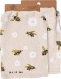 Primitives by Kathy Decorative Kitchen Towel, Let It Bee with Double Sided Bee Design, Homestead Style, Fun Design