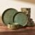 Stoneware Dinnerware Sets, Handcrafted Double Reactive Glaze Plates and Bowls for Everyday & Formal Dining, Microwave & Dishwasher Safe, Scratch Resistant Dishes Service for 4 (12-Piece), Moss
