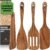 Wooden Spatula for Cooking – Natural Teak Wood Spatula for Non Stick Frying Pan – Wooden Cooking Utensils Set of 4 Including Paddle, Turner, Slotted Spurtle and Wood Scraper – Long Ergonomic Handles