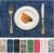 Vinyl Placemats Set of 6, PVC Woven Washable Non-Slip Table Mats, Heat Resistant Wrinkle Free Place Mats for Dining Table, Easy to Clean (6, Navy Blue)