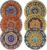 vancasso Colorful Dinner Plates Set of 6, 10.5 Inch Ceramic Kitchen Plates for Dinner, Bohemian Printed Dishes for Dining, Microwave & Dishwasher Safe Plate Set, Series KRVI